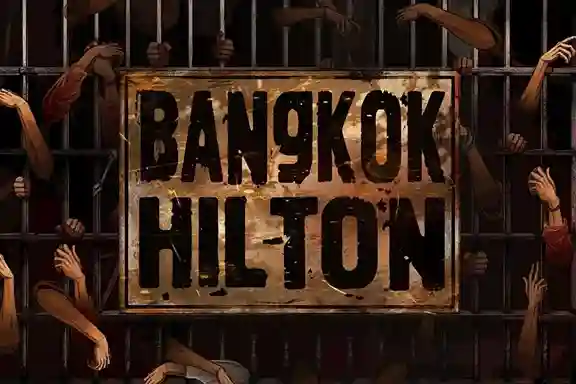 Bangkok Hilton slot cover image showing prison-themed artwork for New Zealand casino players
