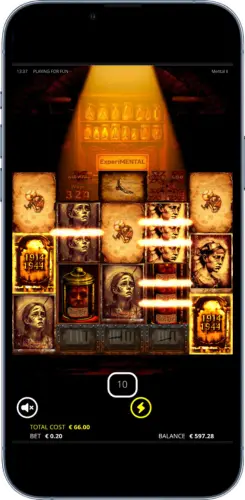 Mental 2 slot bonus round in progress with active Fire Frames and special mechanics applied